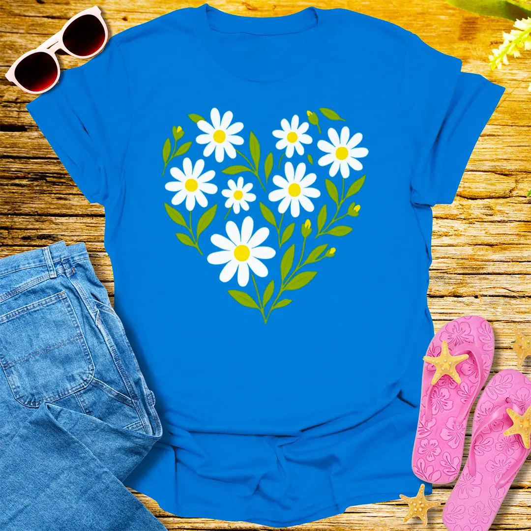 Heart of Daisies T-Shirt - Royal