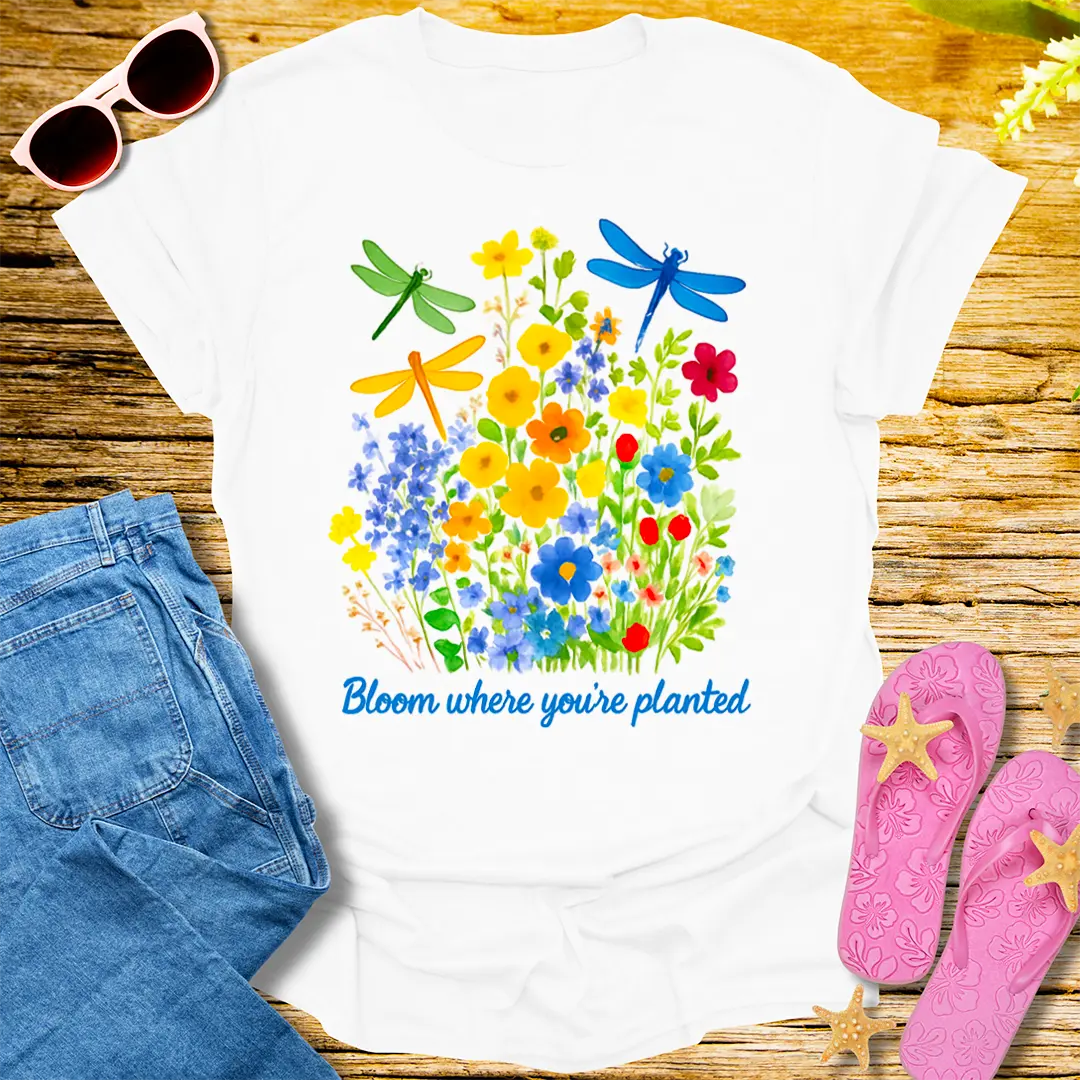 Bloom Where You’re Planted T-Shirt - White