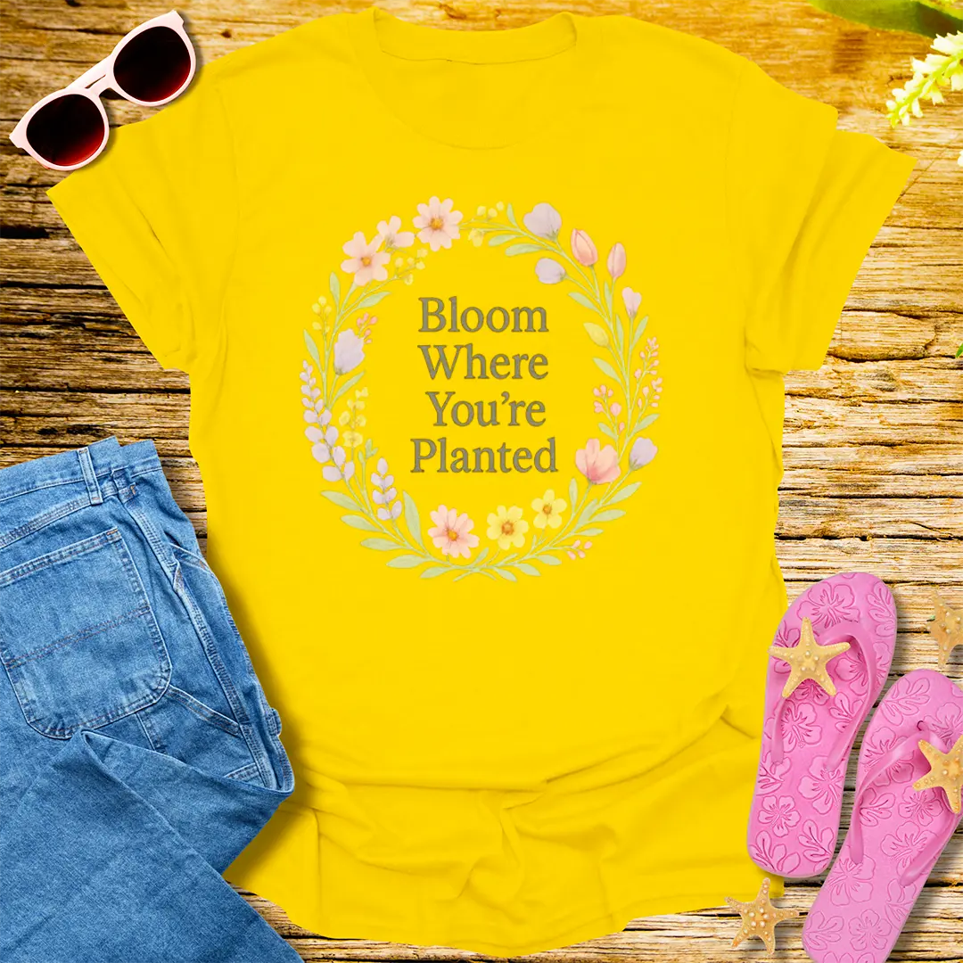 Bloom Where You're Planted T-Shirt - Daisy