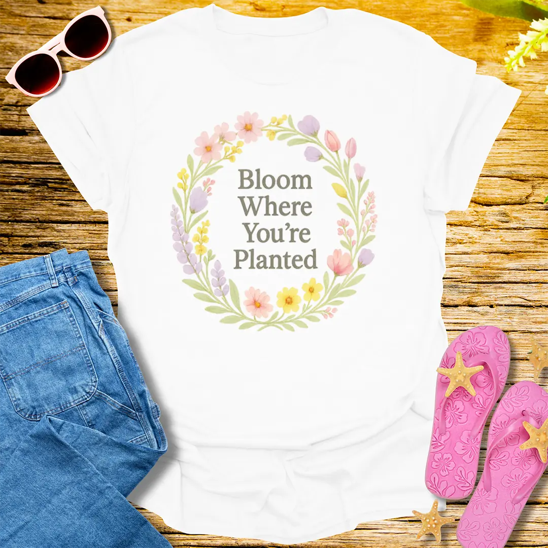 Bloom Where You're Planted T-Shirt - White
