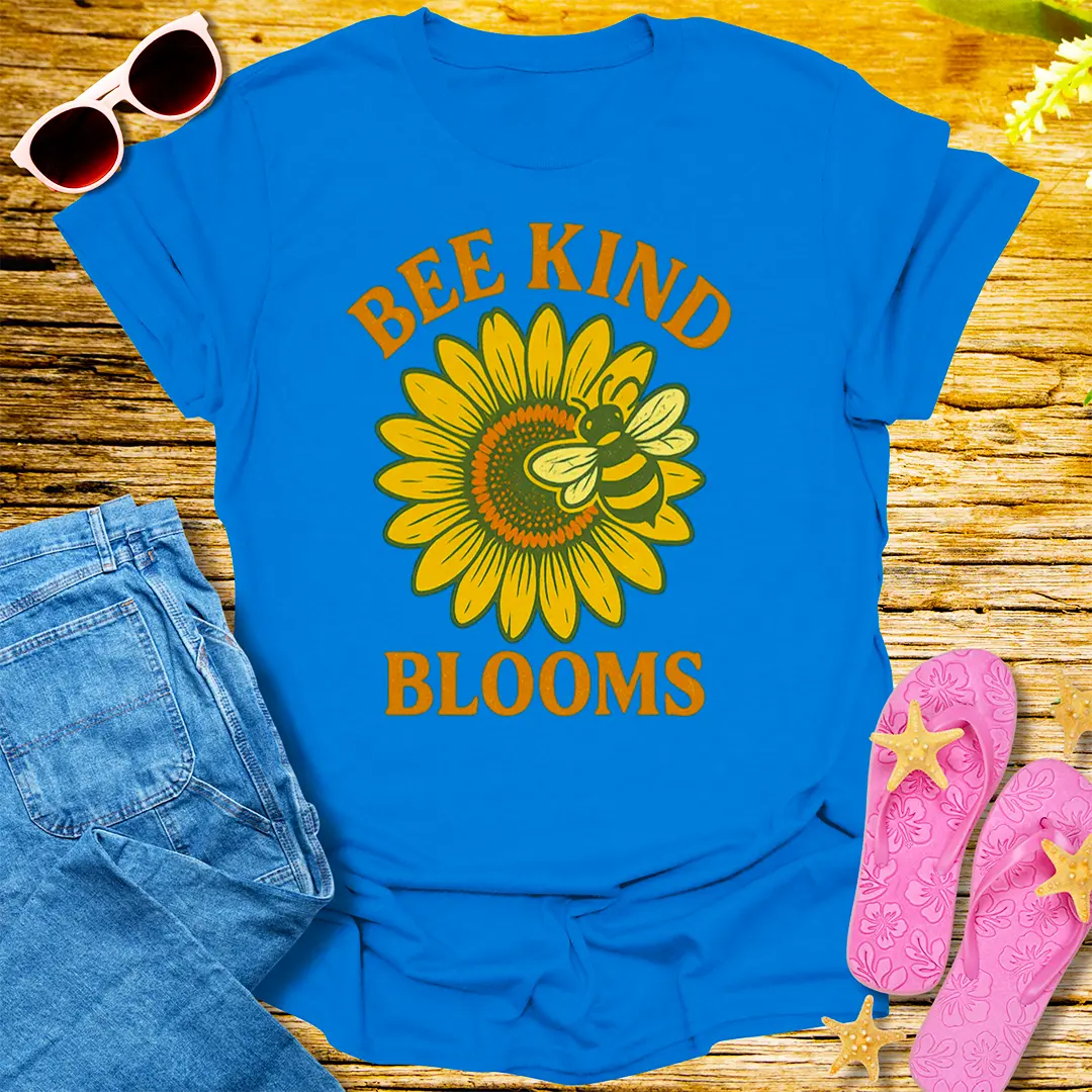 Bee Kind Blooms T-Shirt - Royal
