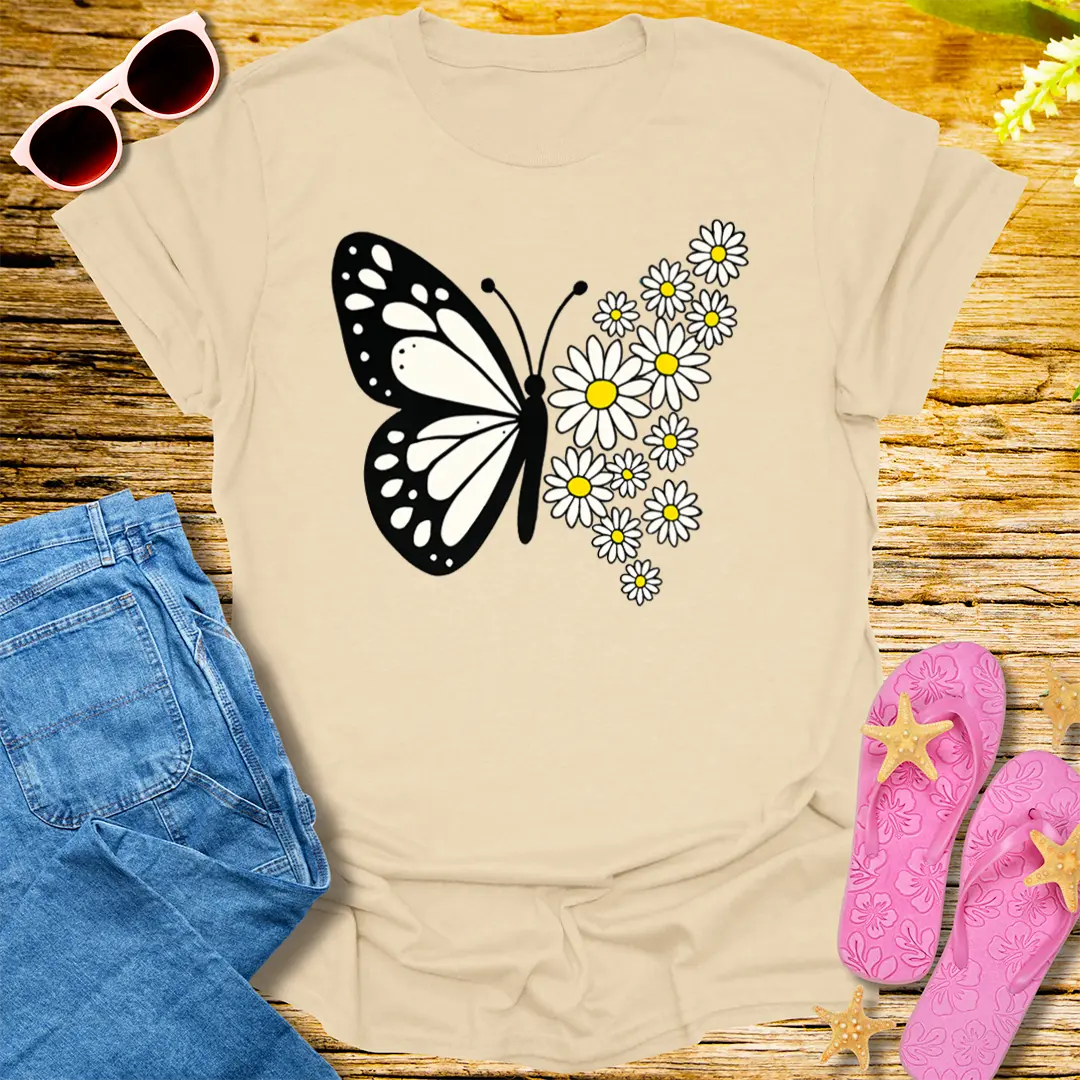 Butterfly Bloom T-Shirt - Sand