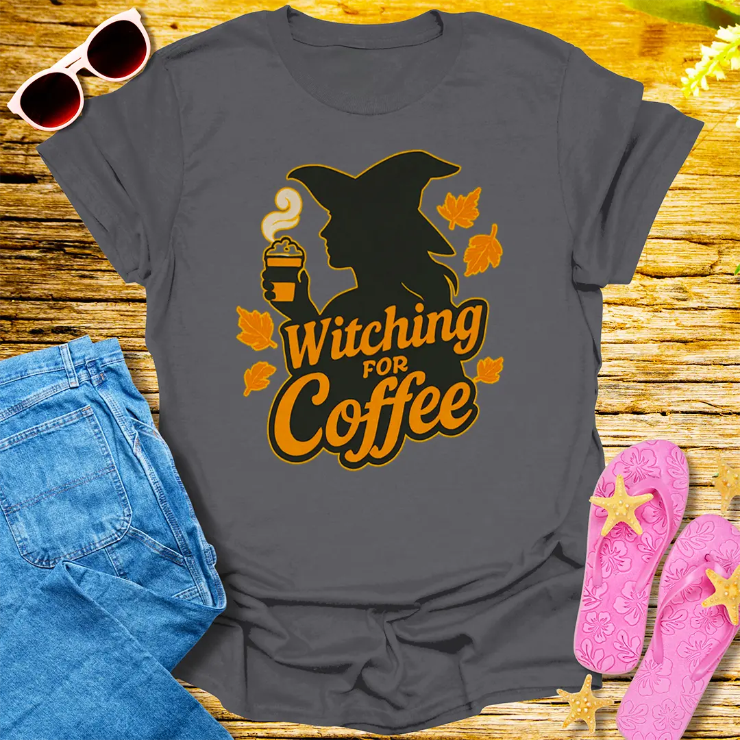 Witching for Coffee T-Shirt - Charcoal