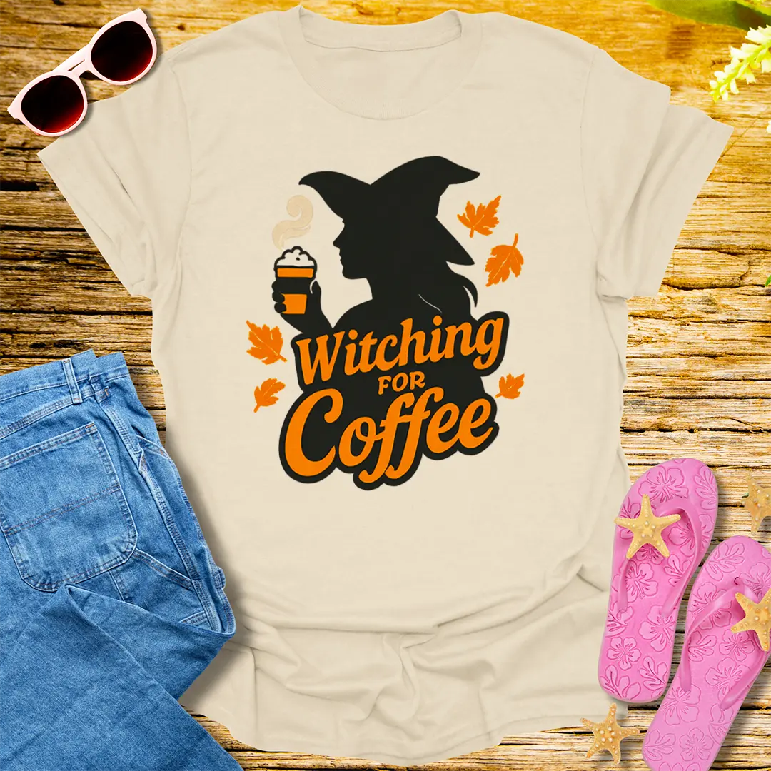 Witching for Coffee T-Shirt - Natural
