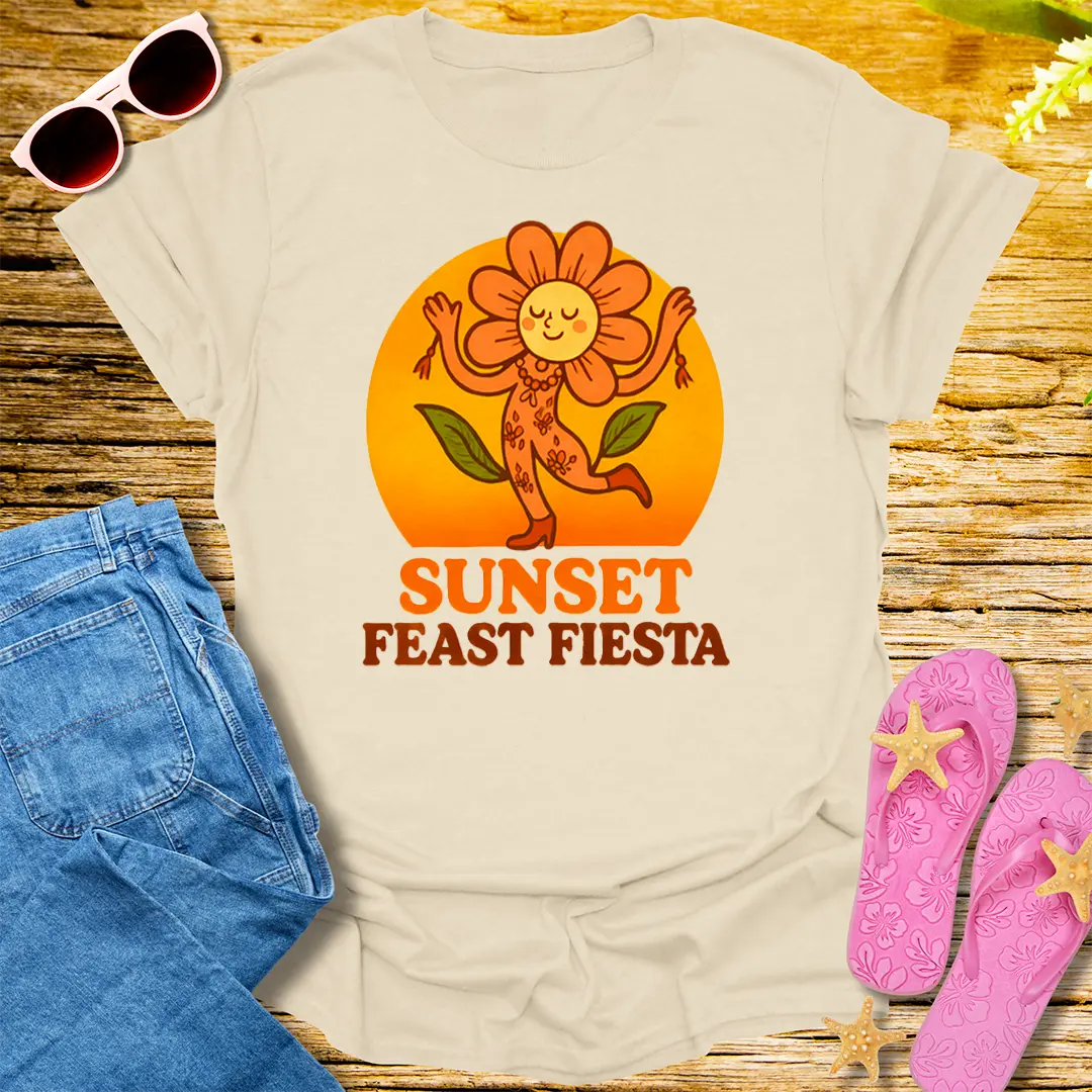 Sunset Feast Fiesta T-Shirt - Natural