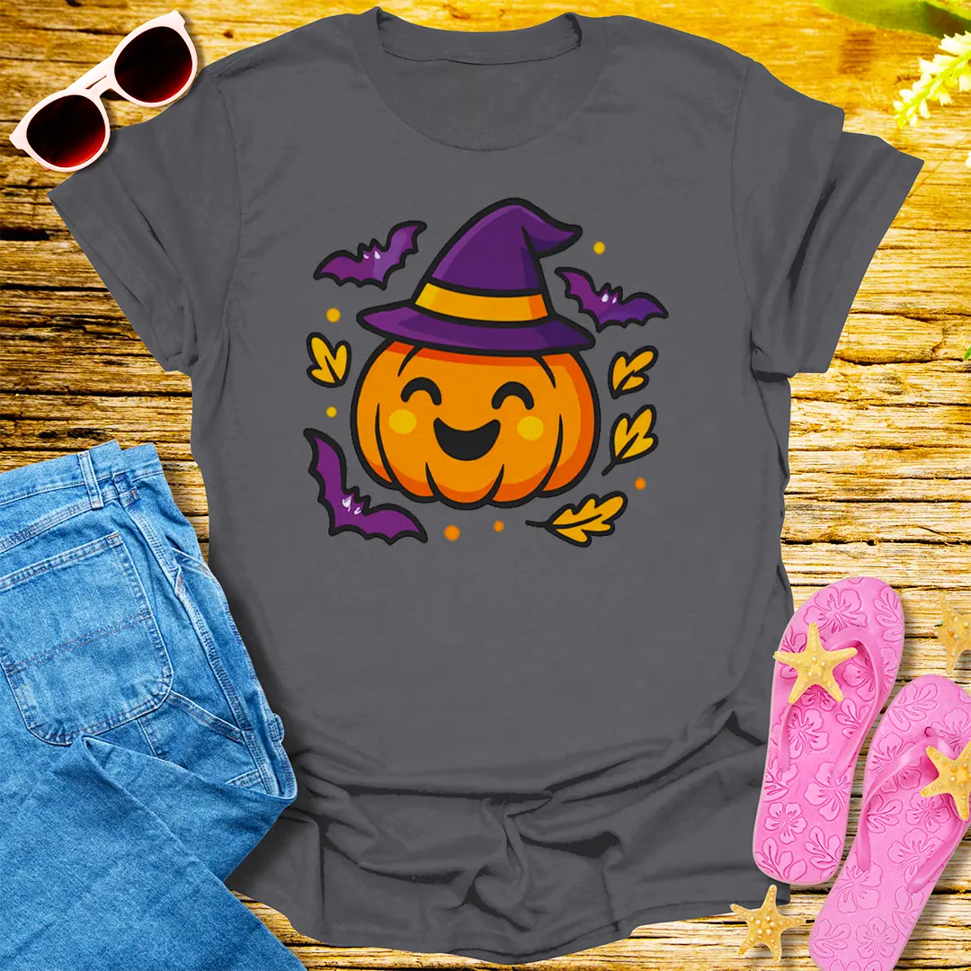 Witchy Pumpkin Vibes T-Shirt - Charcoal