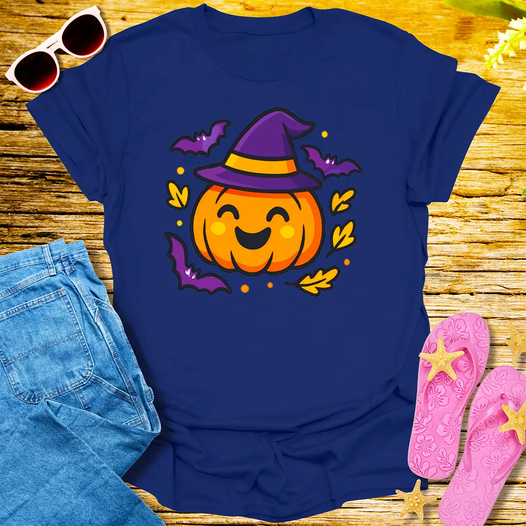 Witchy Pumpkin Vibes T-Shirt - Navy
