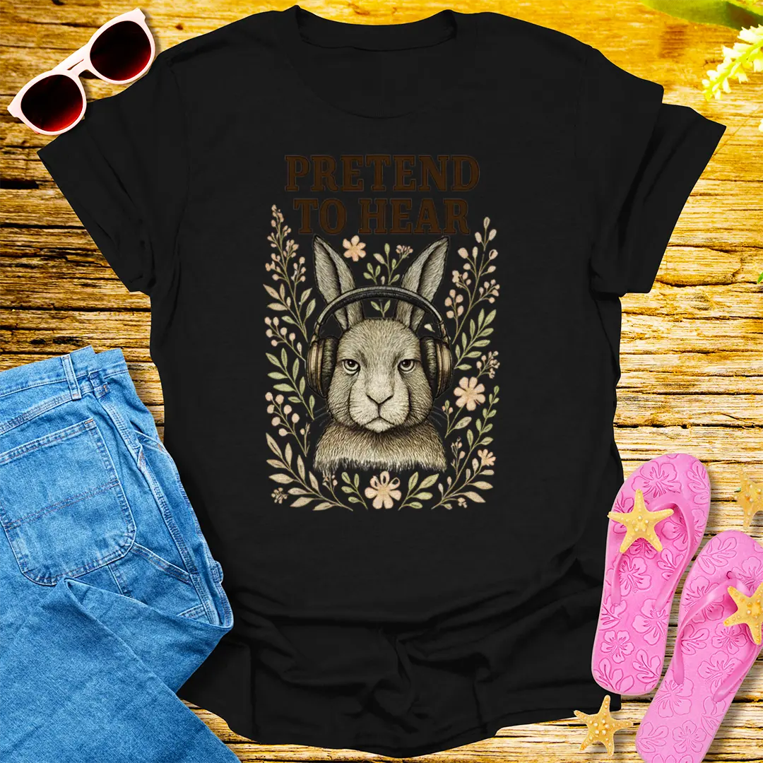 Pretend to Hear T-Shirt - Black