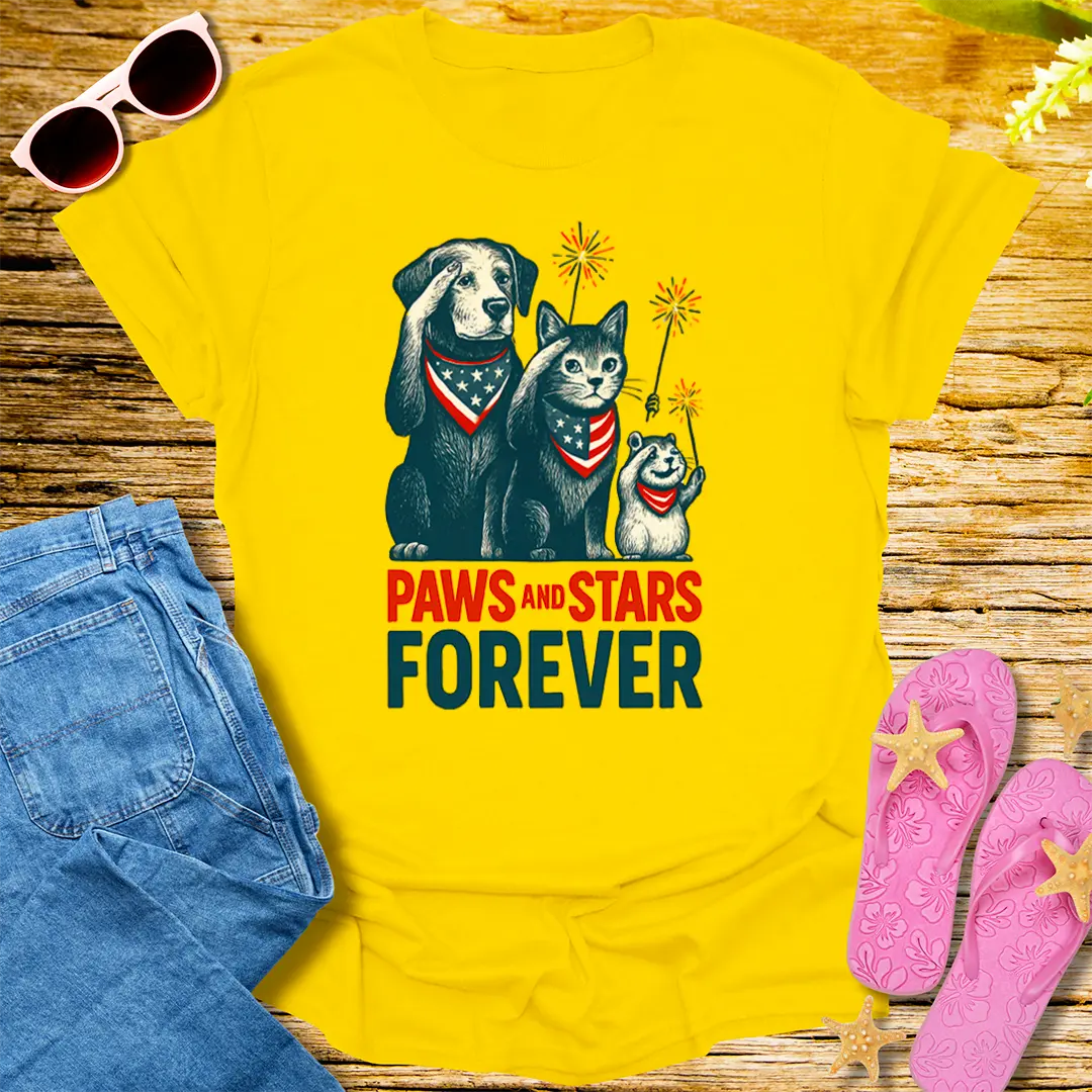 Paws and Stars Forever T-Shirt - Daisy