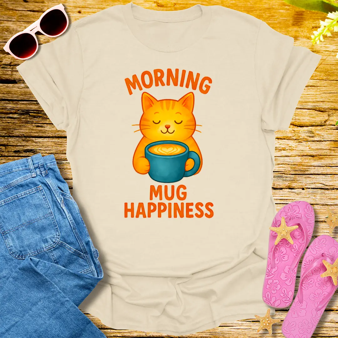Morning Mug Happiness T-Shirt - Natural