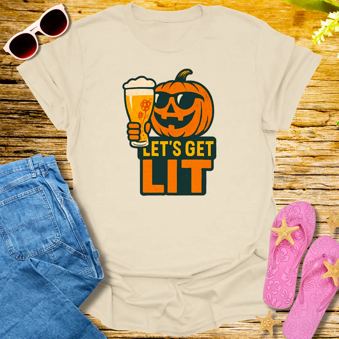 Let's Get Lit T-Shirt - Natural