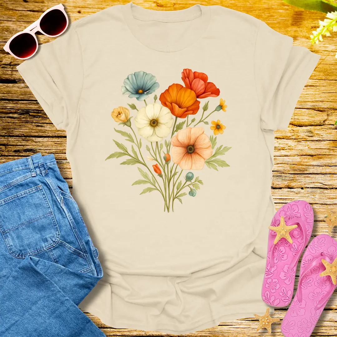 Wildflower Whimsy T-Shirt - Natural