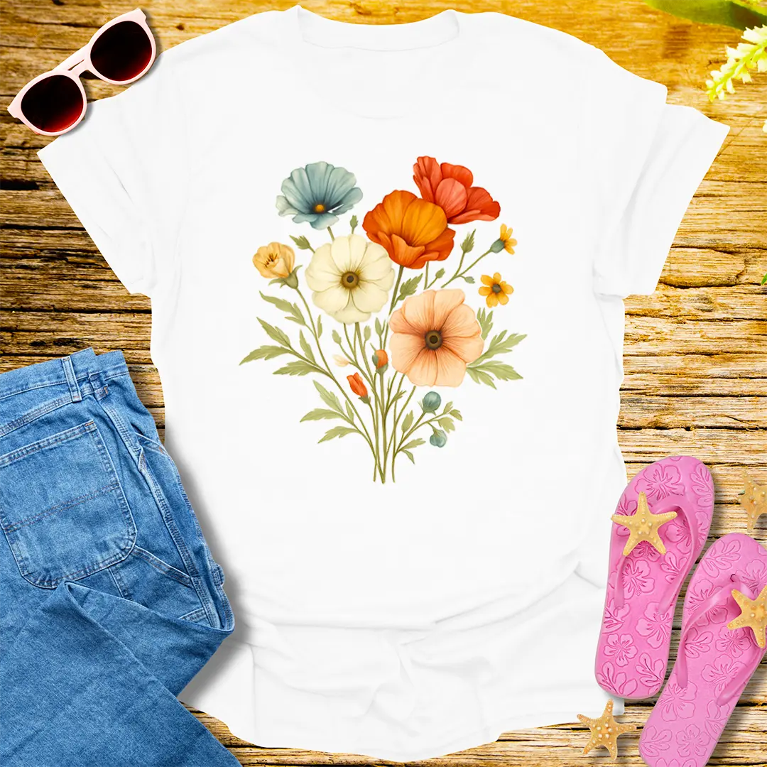 Wildflower Whimsy T-Shirt - White