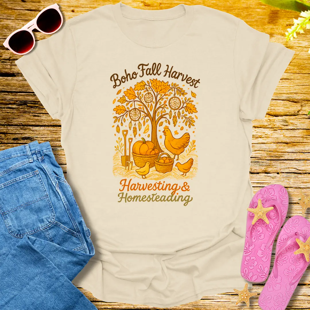 Boho Fall Harvest T-Shirt - Natural