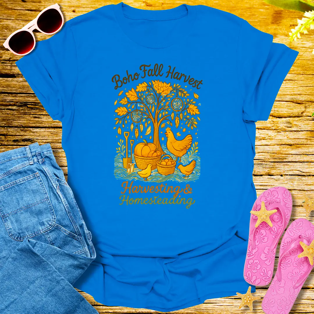 Boho Fall Harvest T-Shirt - Royal