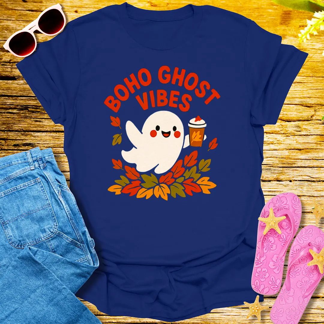Boho Ghost Vibes T-Shirt - Navy