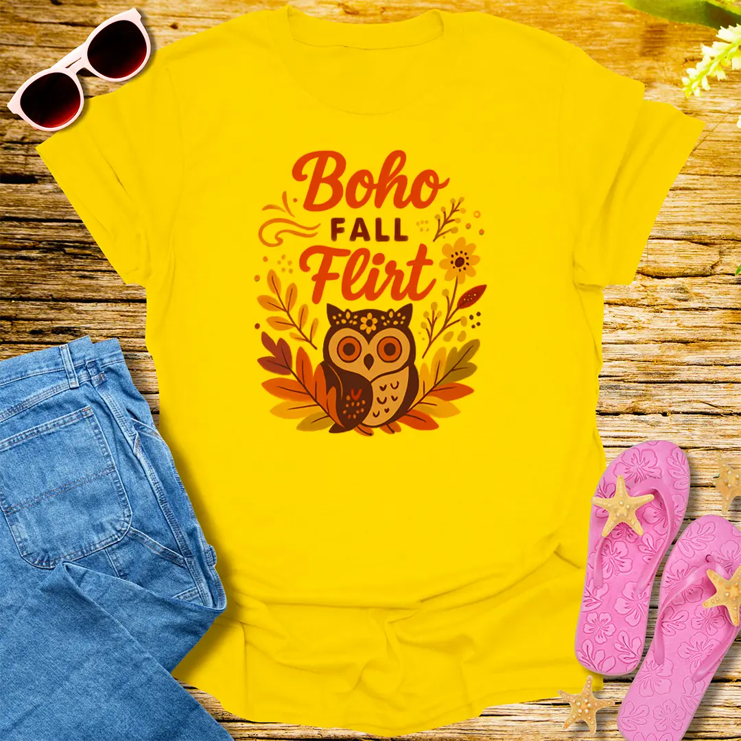 Boho Fall Flirt T-Shirt - Daisy