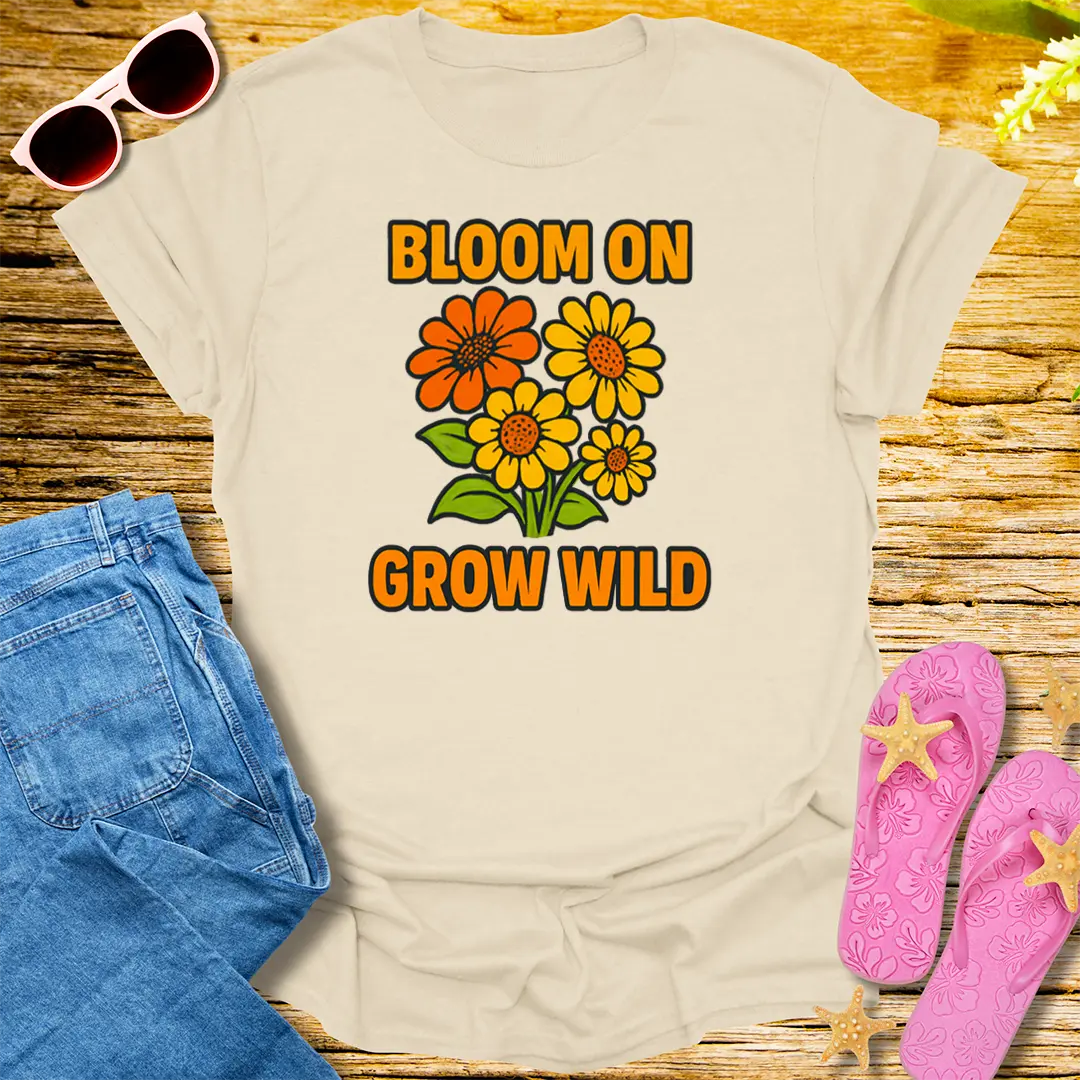 Bloom On Grow Wild T-Shirt - Natural