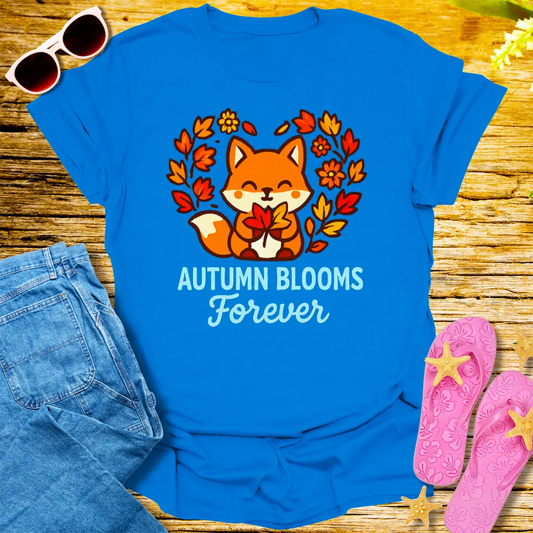 Autumn Blooms Forever T-Shirt - Royal