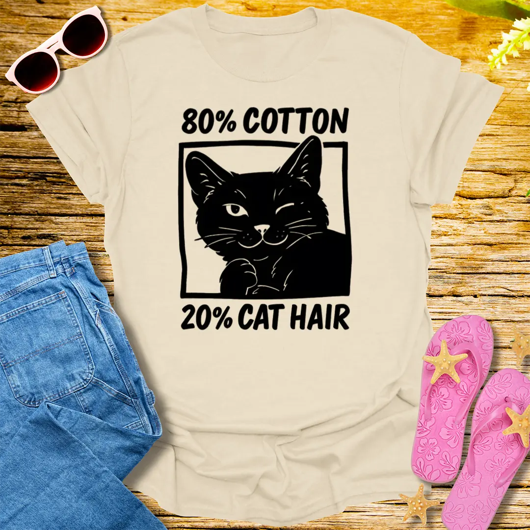 80% Cotton 20% Cat Hair T-Shirt - Natural