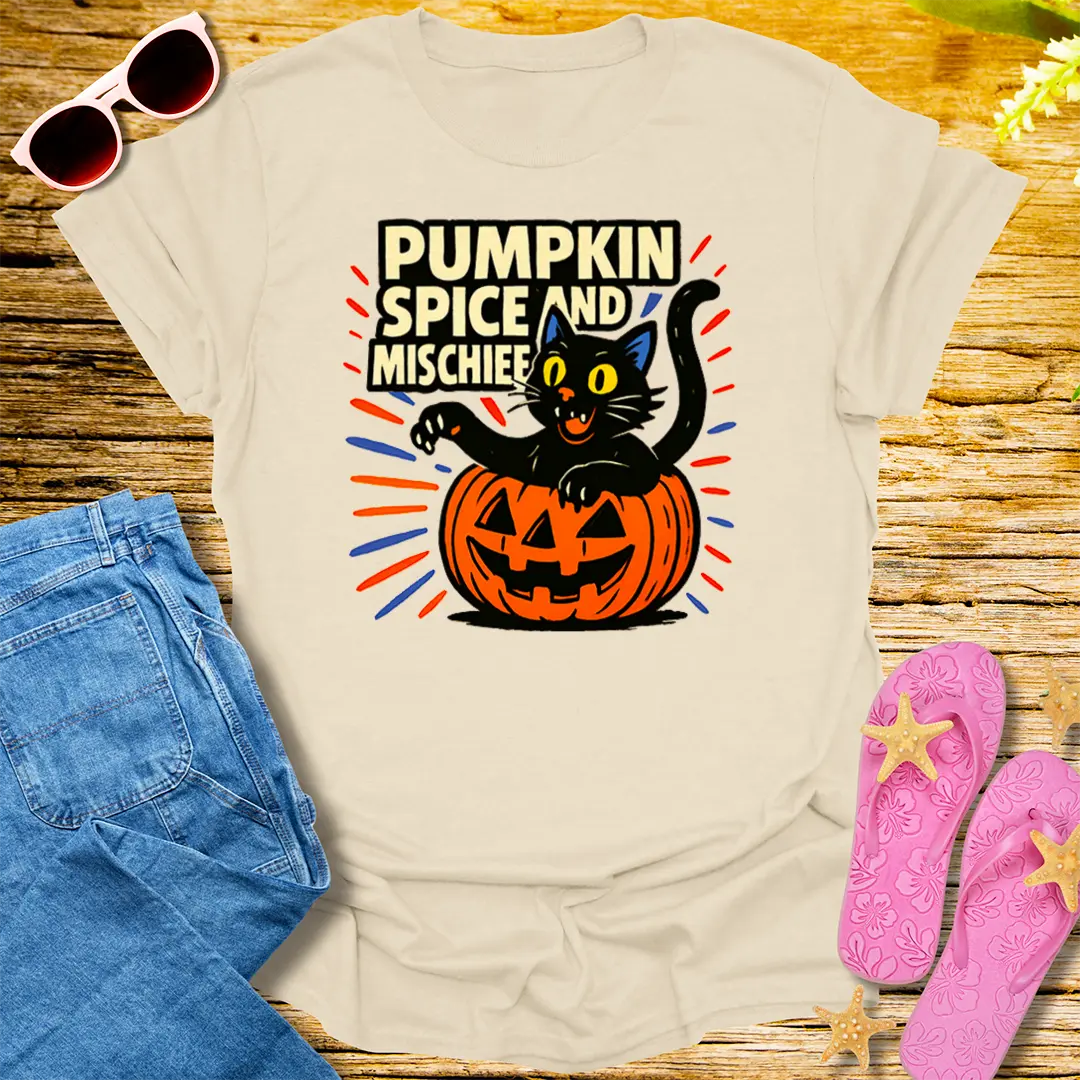 Pumpkin Spice and Mischief T-Shirt - Natural