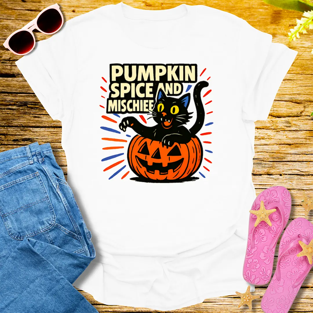 Pumpkin Spice and Mischief T-Shirt - White