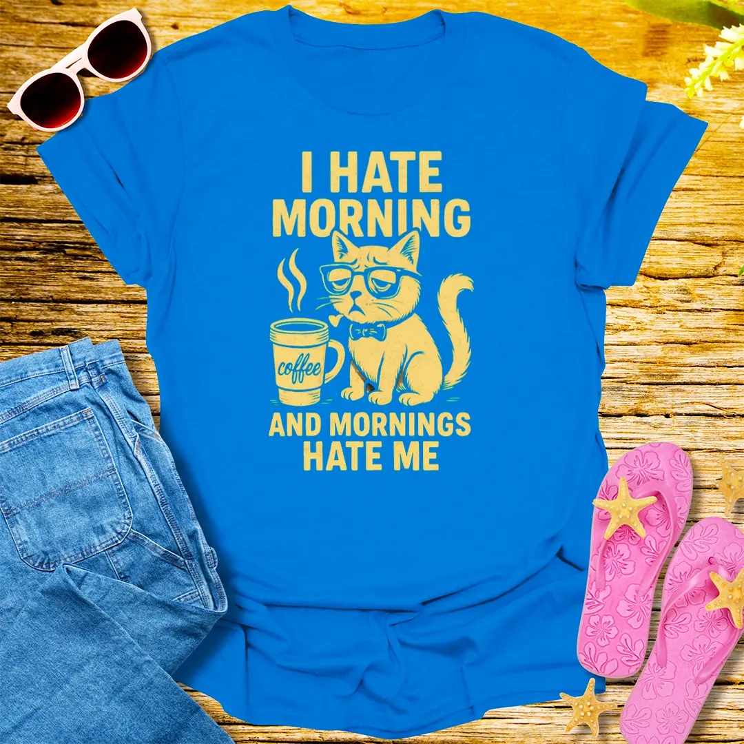 Grumpy Cat Morning Mood T-Shirt - Royal