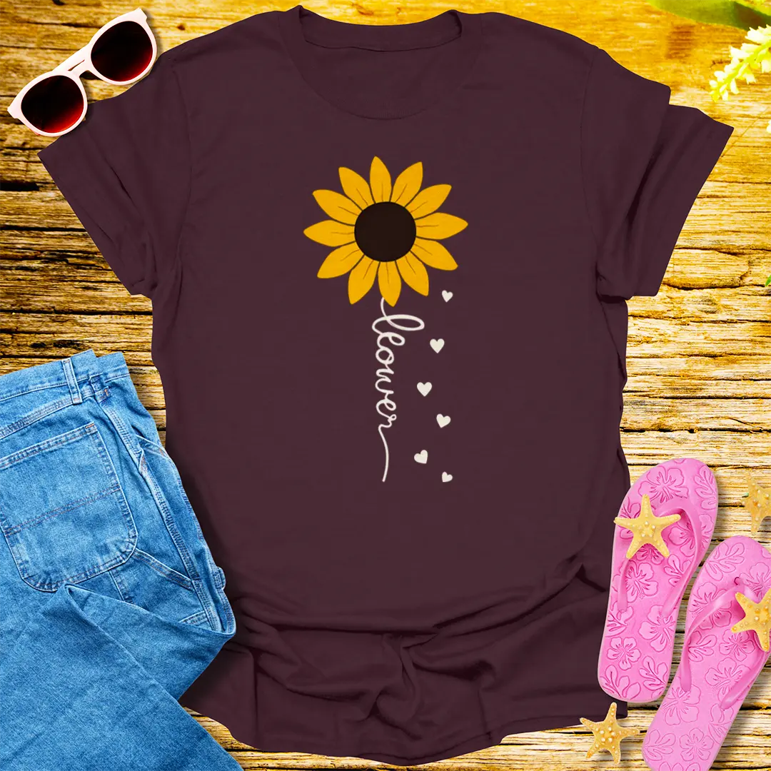 Sunshine Bloom T-Shirt - Dark Chocolate