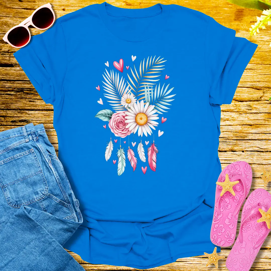 Boho Bloom Dreamcatcher T-Shirt - Royal