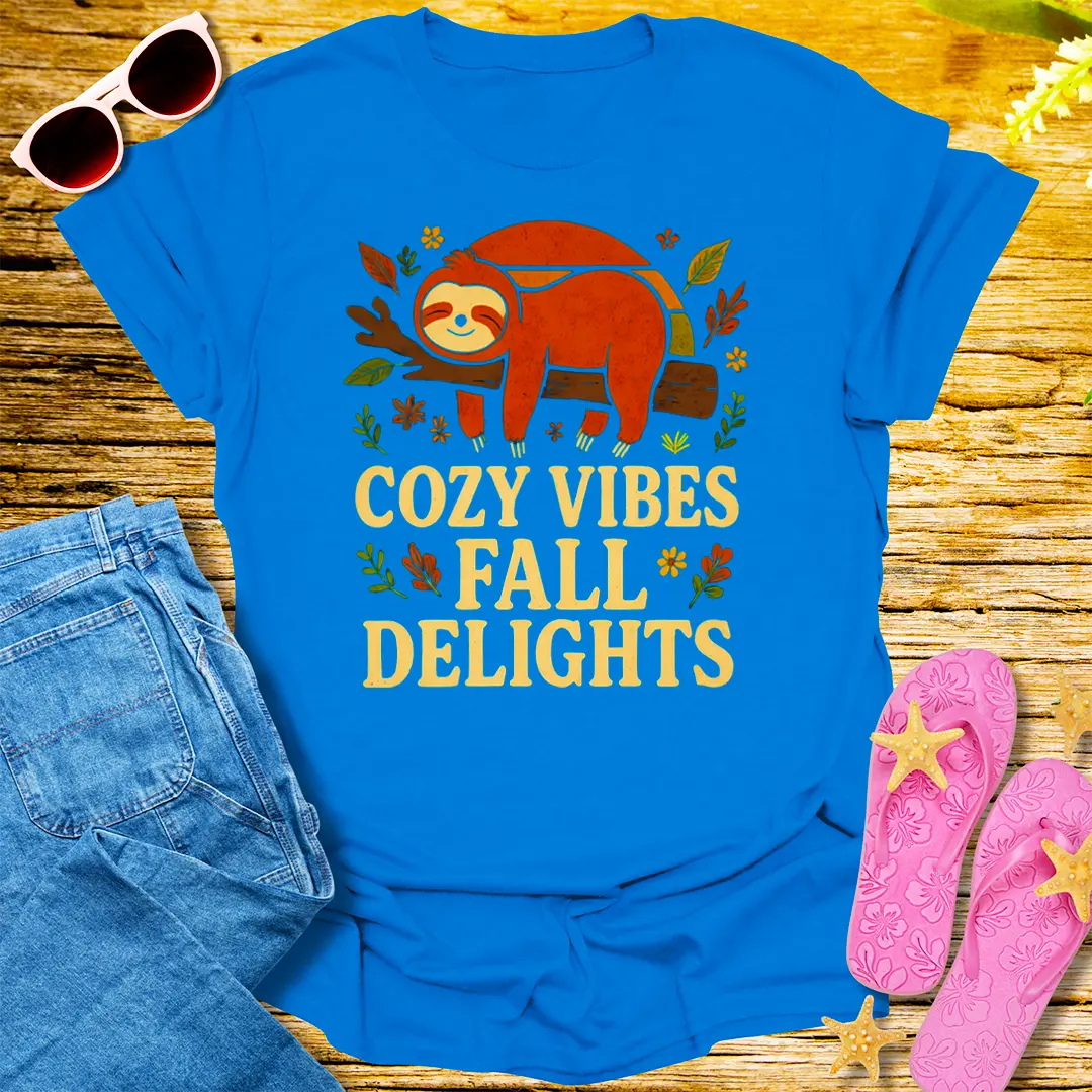 Cozy Vibes Fall Delights T-Shirt - Royal