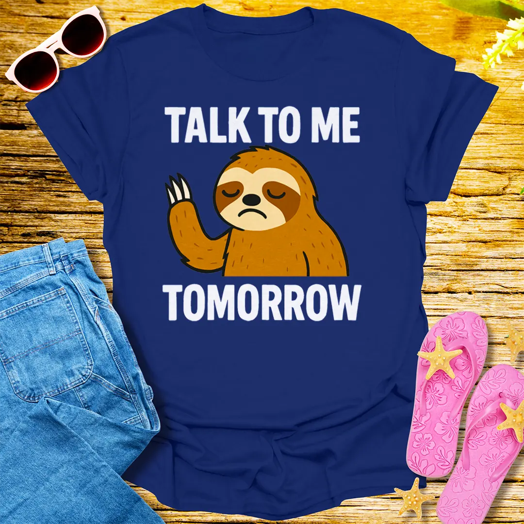 Talk to Me Tomorrow T-Shirt - Navy