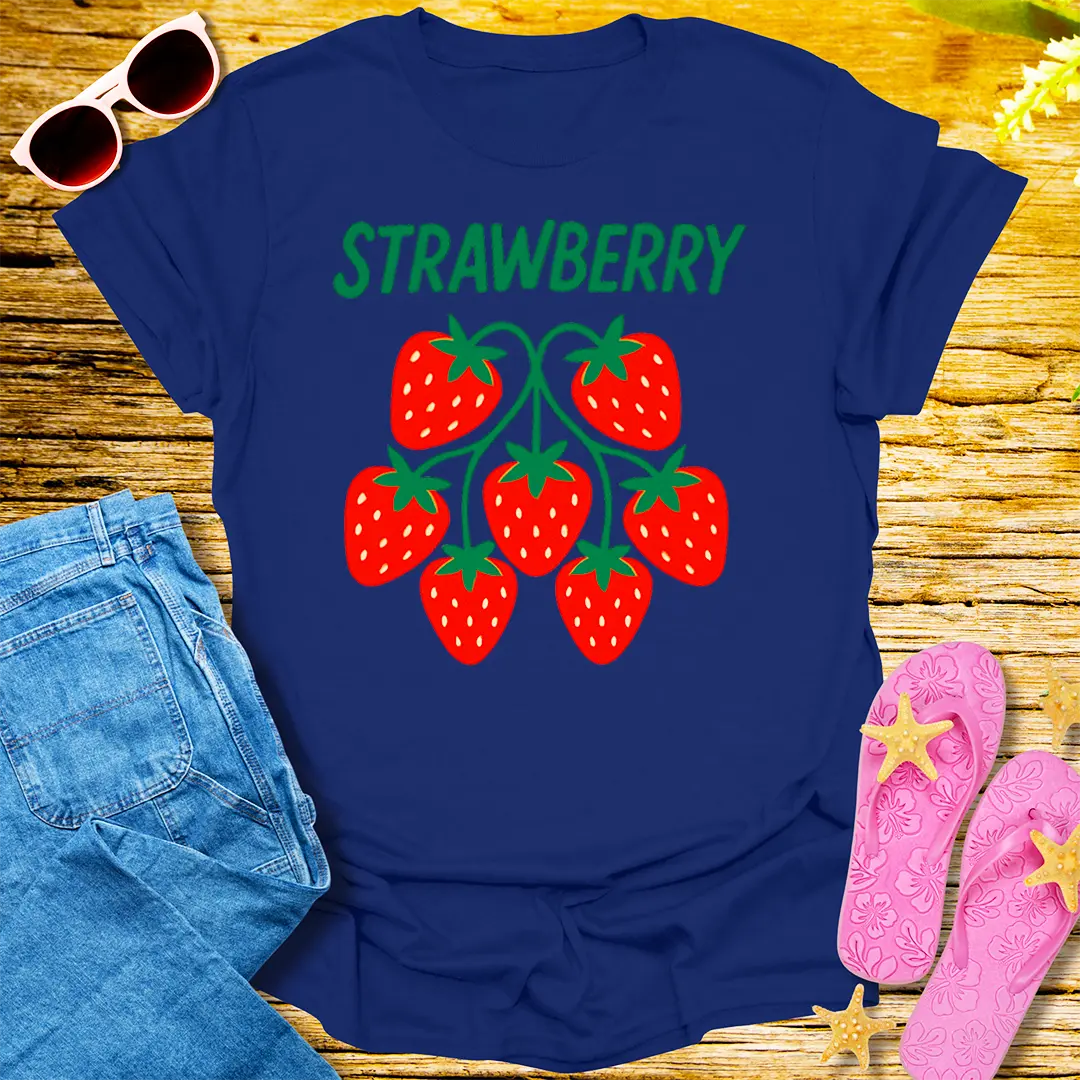 Sweet Strawberry Vibes T-Shirt - Navy