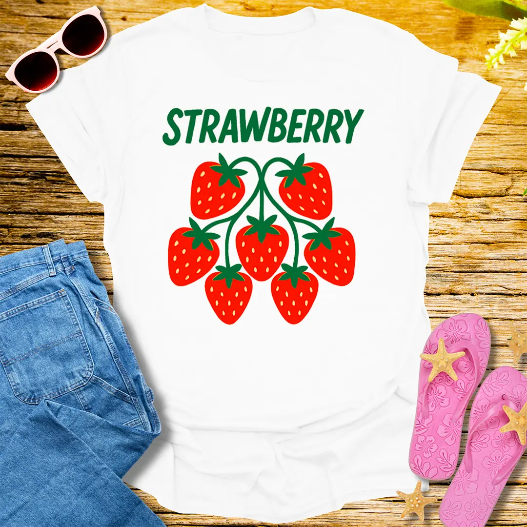 Sweet Strawberry Vibes T-Shirt - White