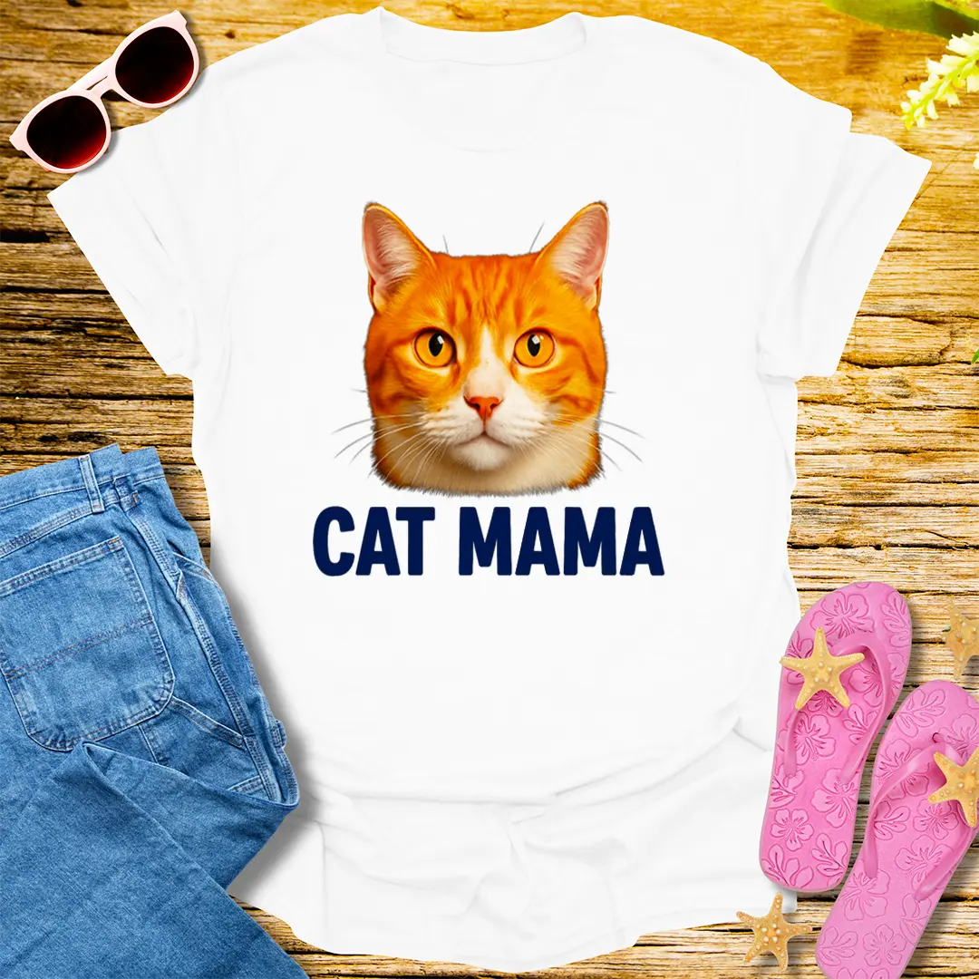 Cat Mama T-Shirt - White