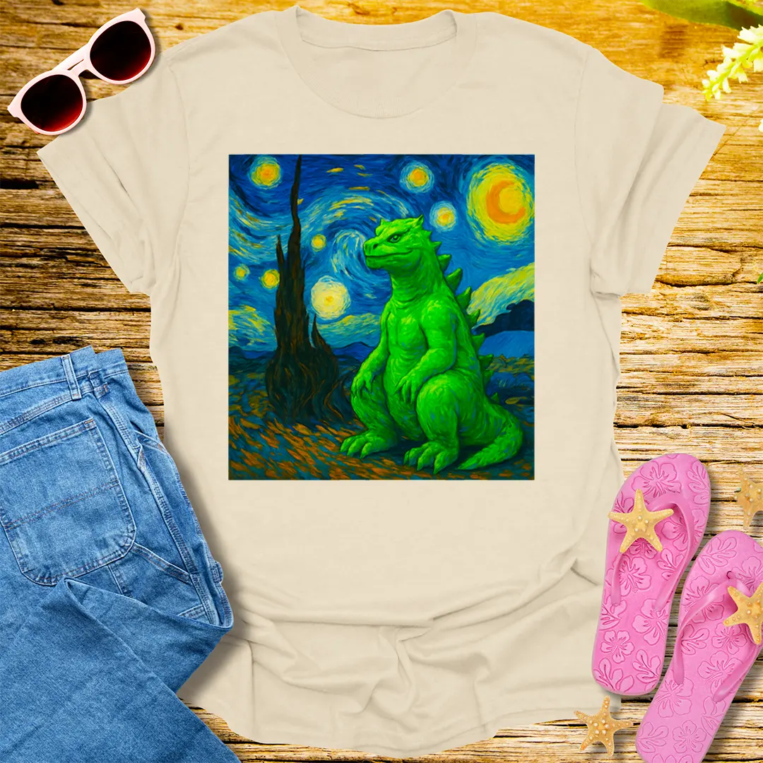 Starry Night Kaiju T-Shirt - Natural