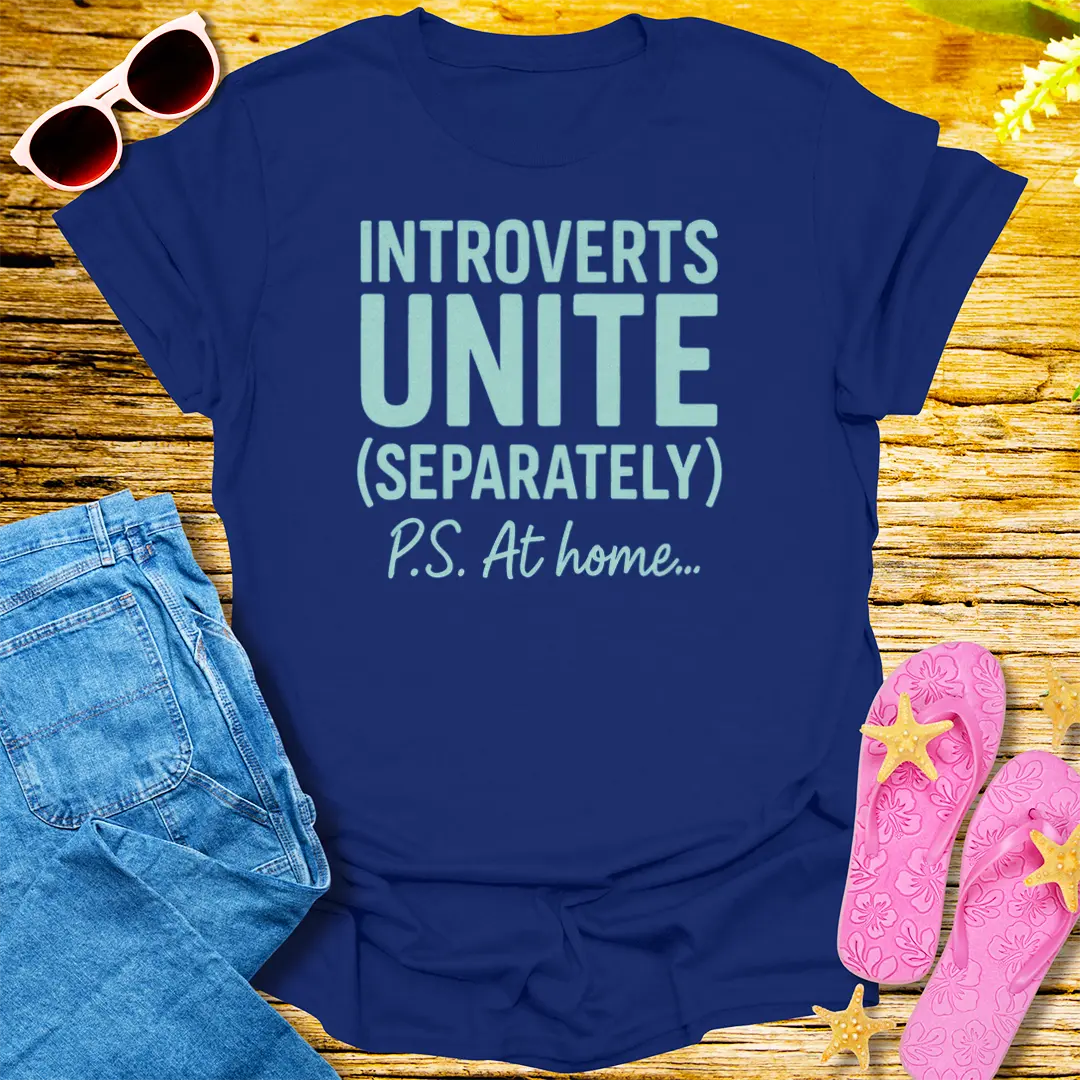 Introverts Unite (Separately) T-Shirt - Navy