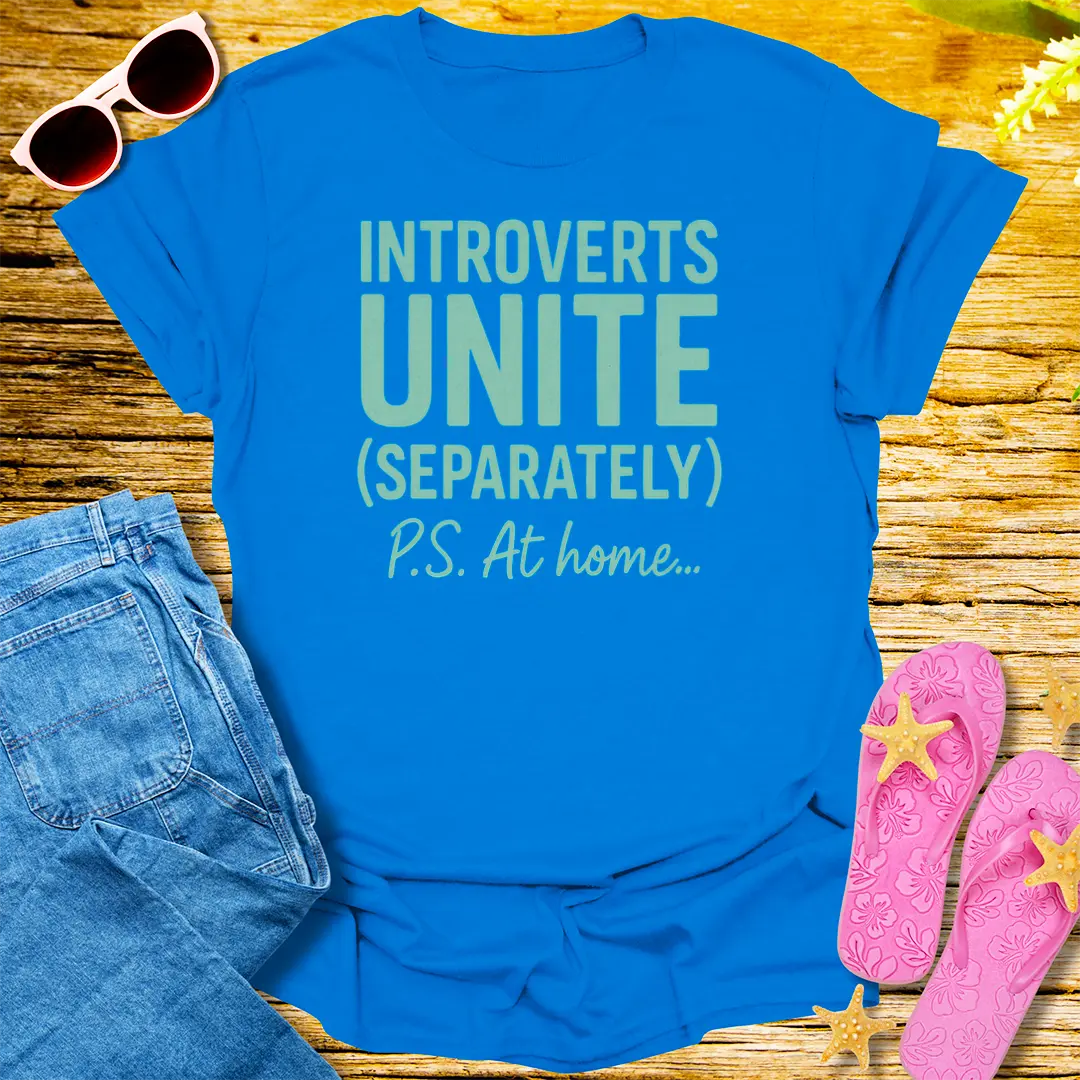 Introverts Unite (Separately) T-Shirt - Royal
