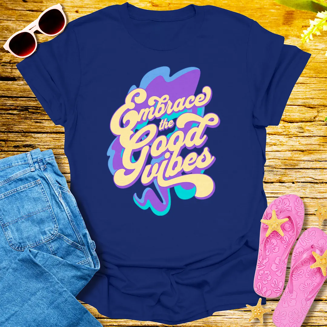 Embrace the Good Vibes T-Shirt - Navy