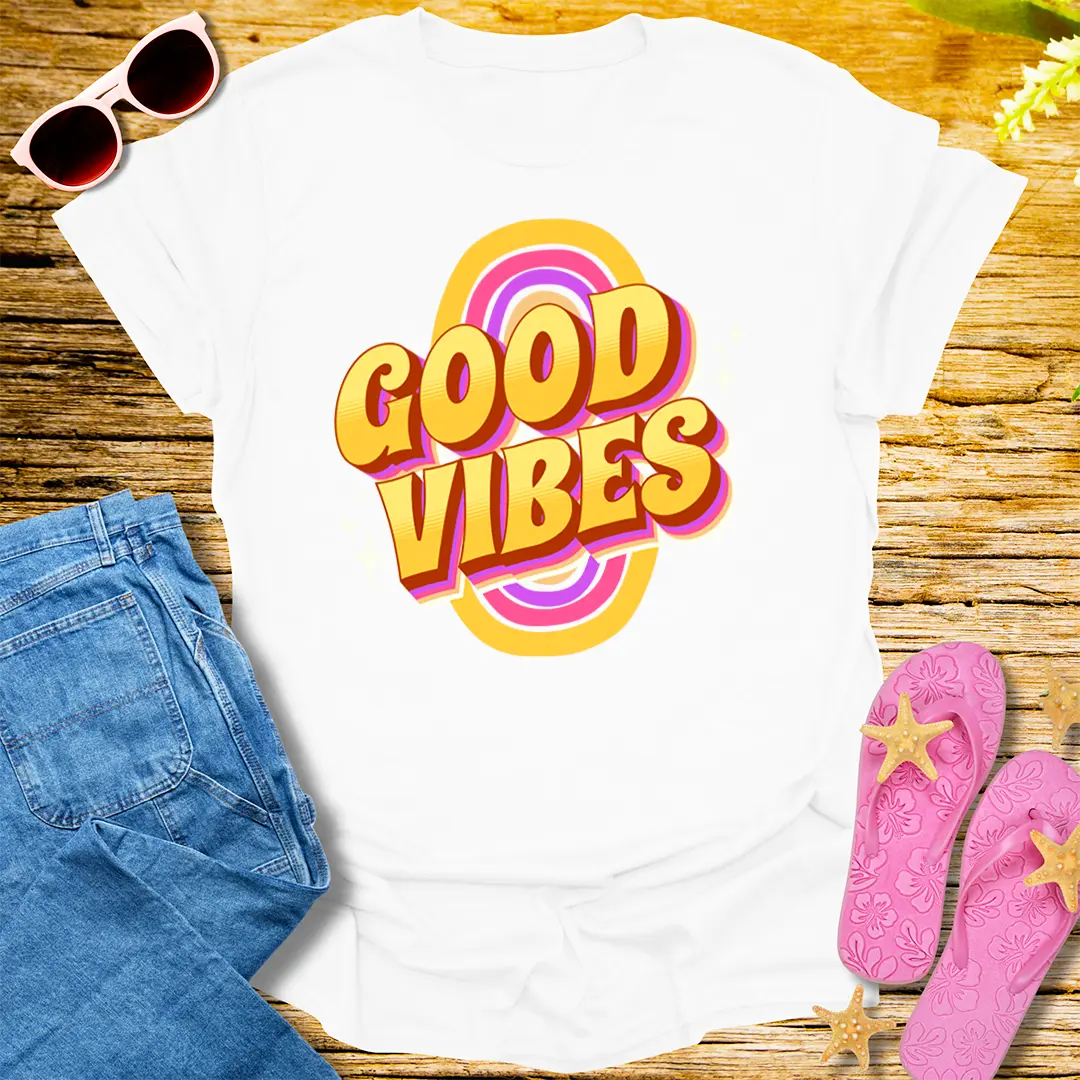 Retro Good Vibes T-Shirt - White