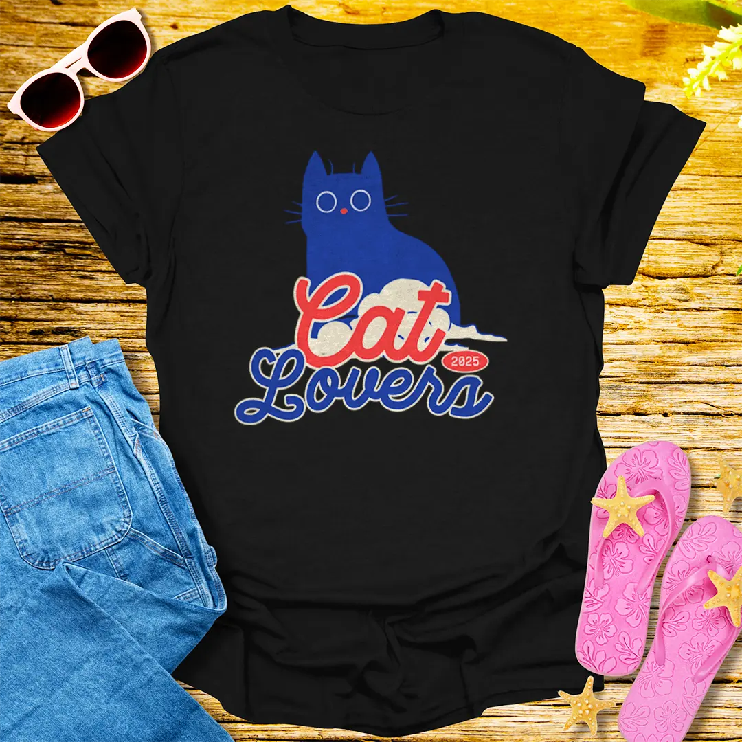 Cat Lovers 2025 T-Shirt - Black