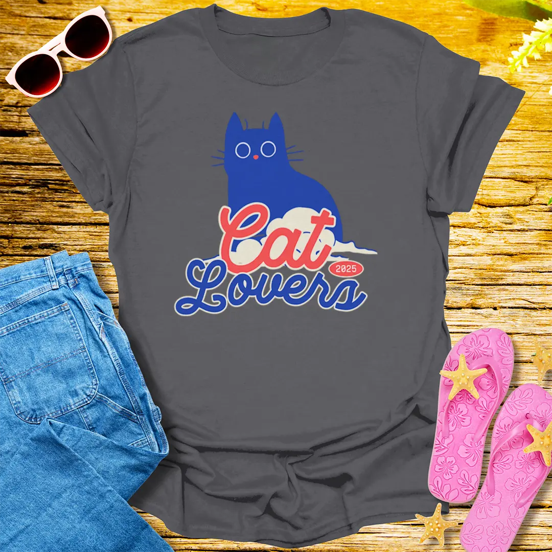 Cat Lovers 2025 T-Shirt - Charcoal