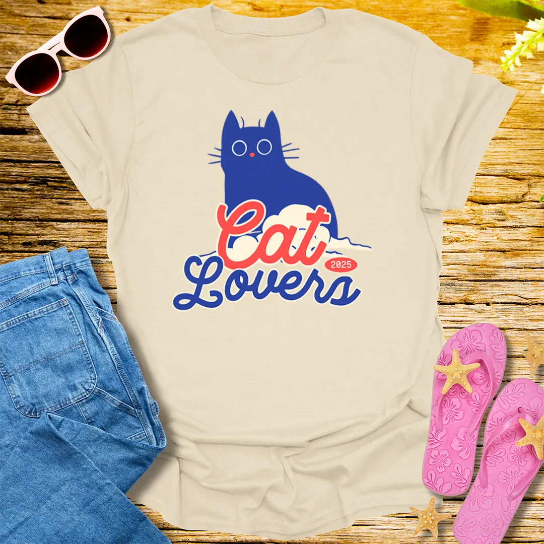 Cat Lovers 2025 T-Shirt - Natural