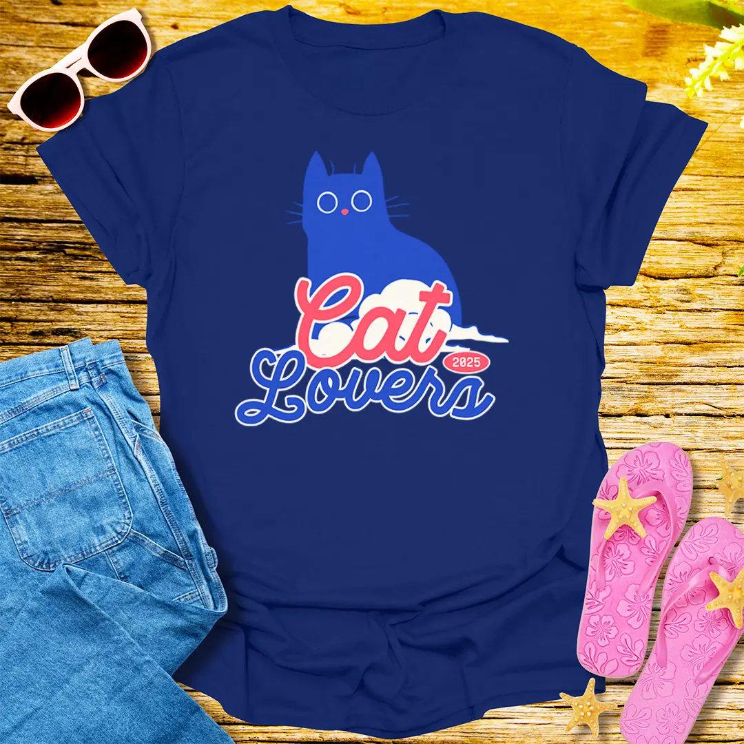 Cat Lovers 2025 T-Shirt - Navy