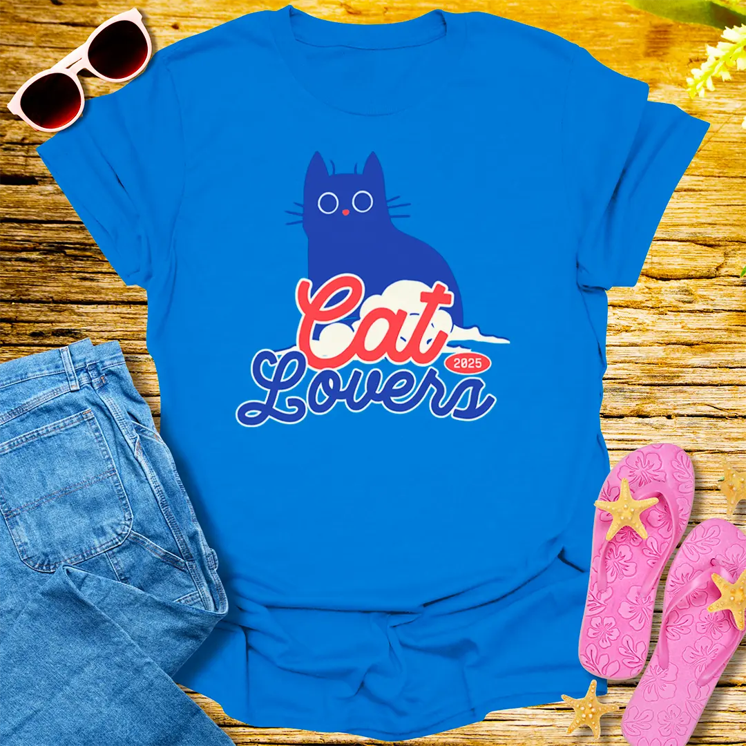 Cat Lovers 2025 T-Shirt - Royal