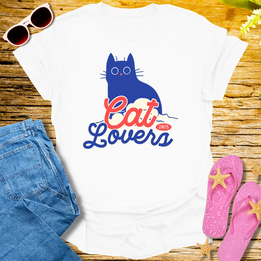 Cat Lovers 2025 T-Shirt - White