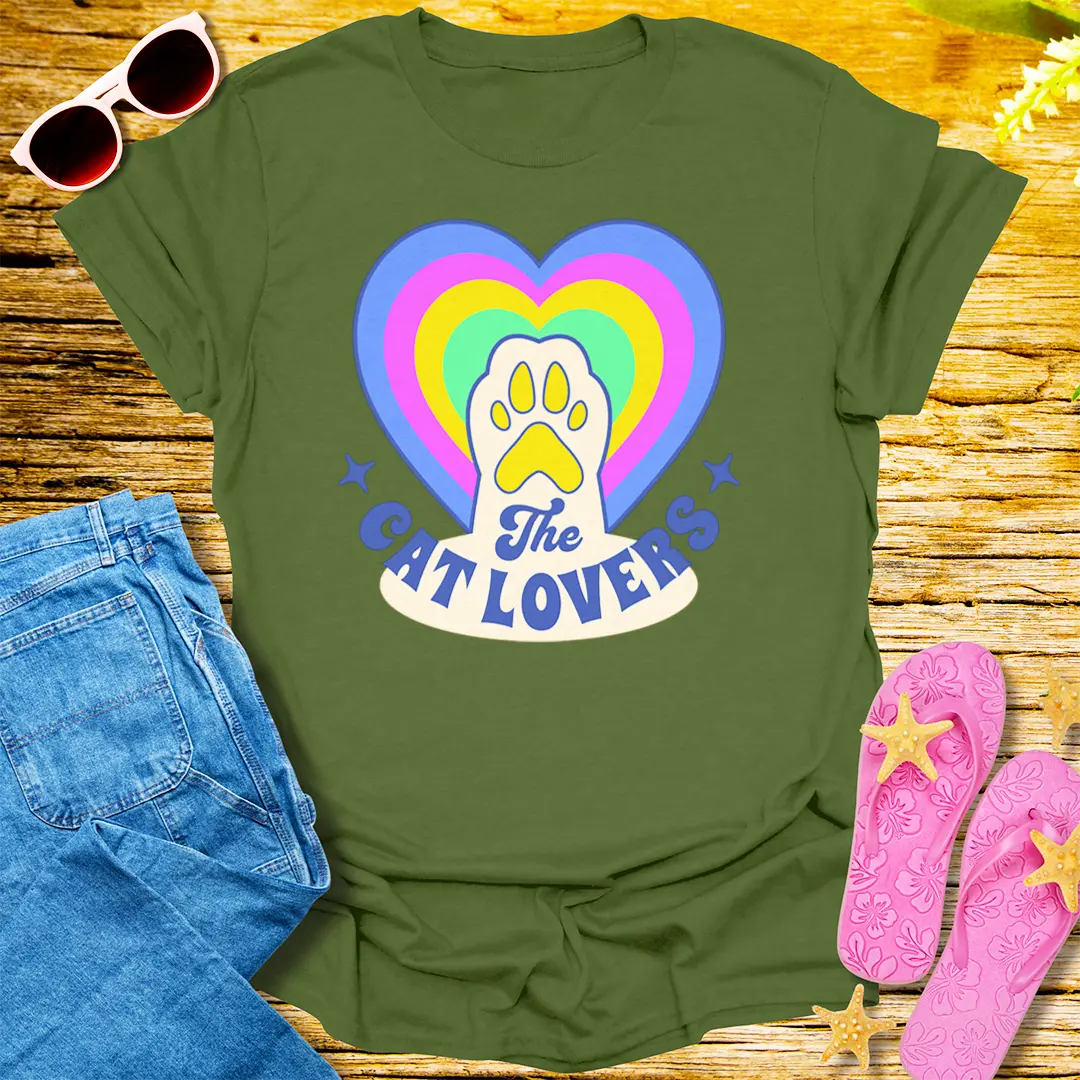 The Cat Lovers T-Shirt - Military Green