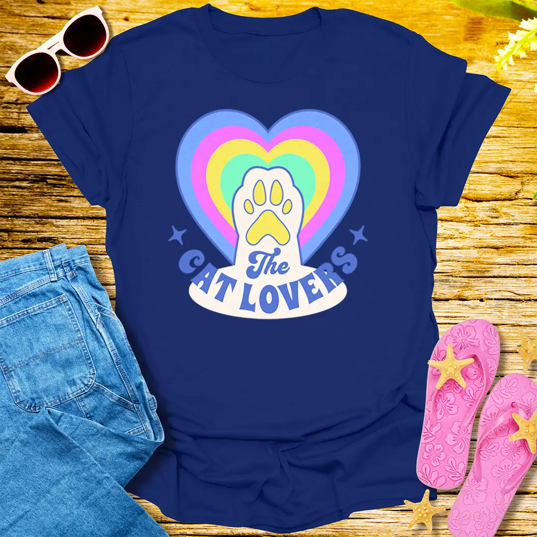 The Cat Lovers T-Shirt - Navy