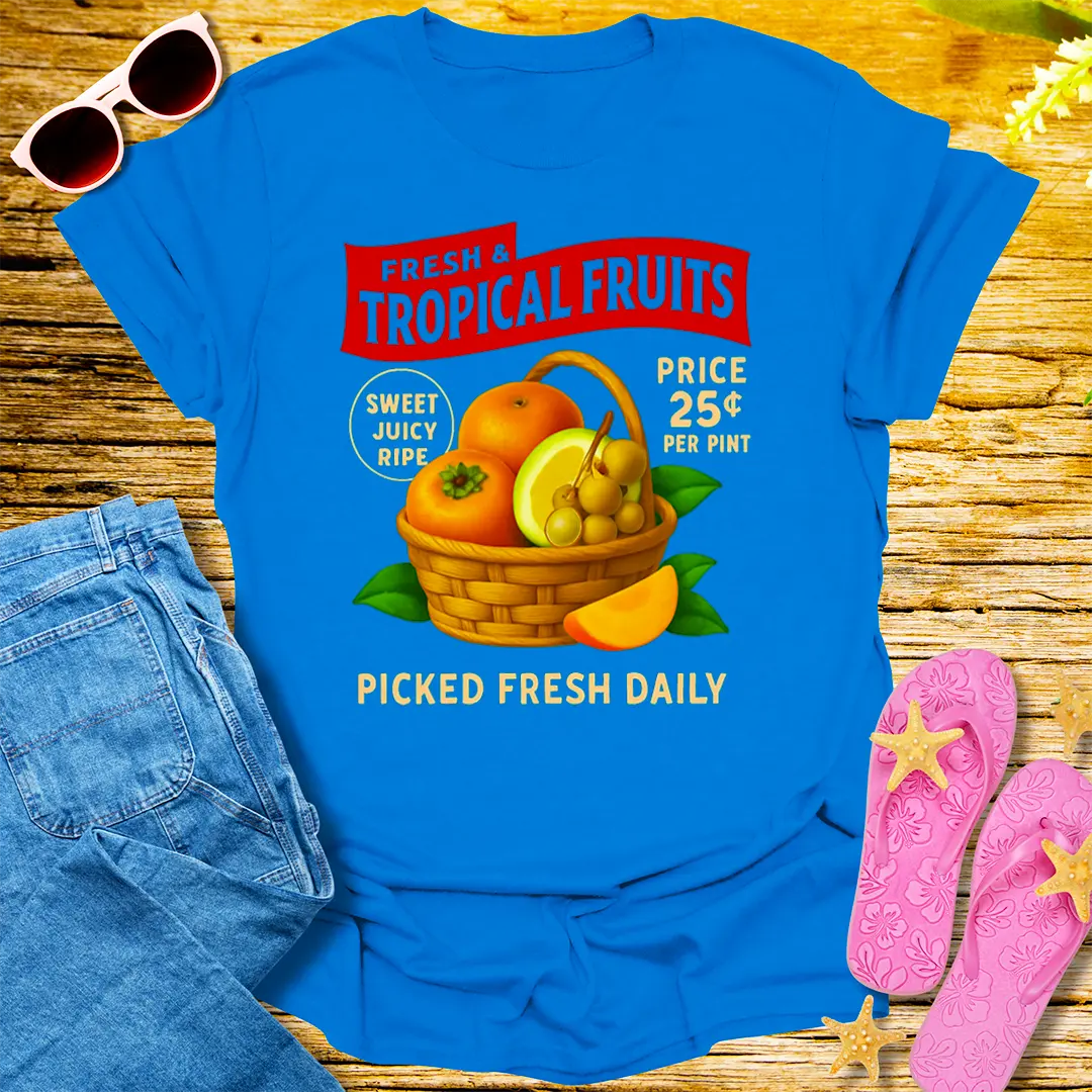 Tropical Fruit Market T-Shirt - Royal