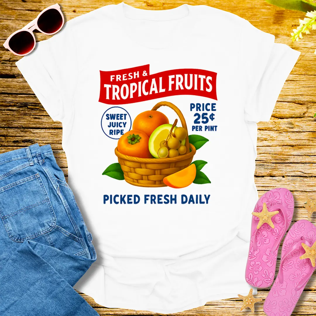 Tropical Fruit Market T-Shirt - White