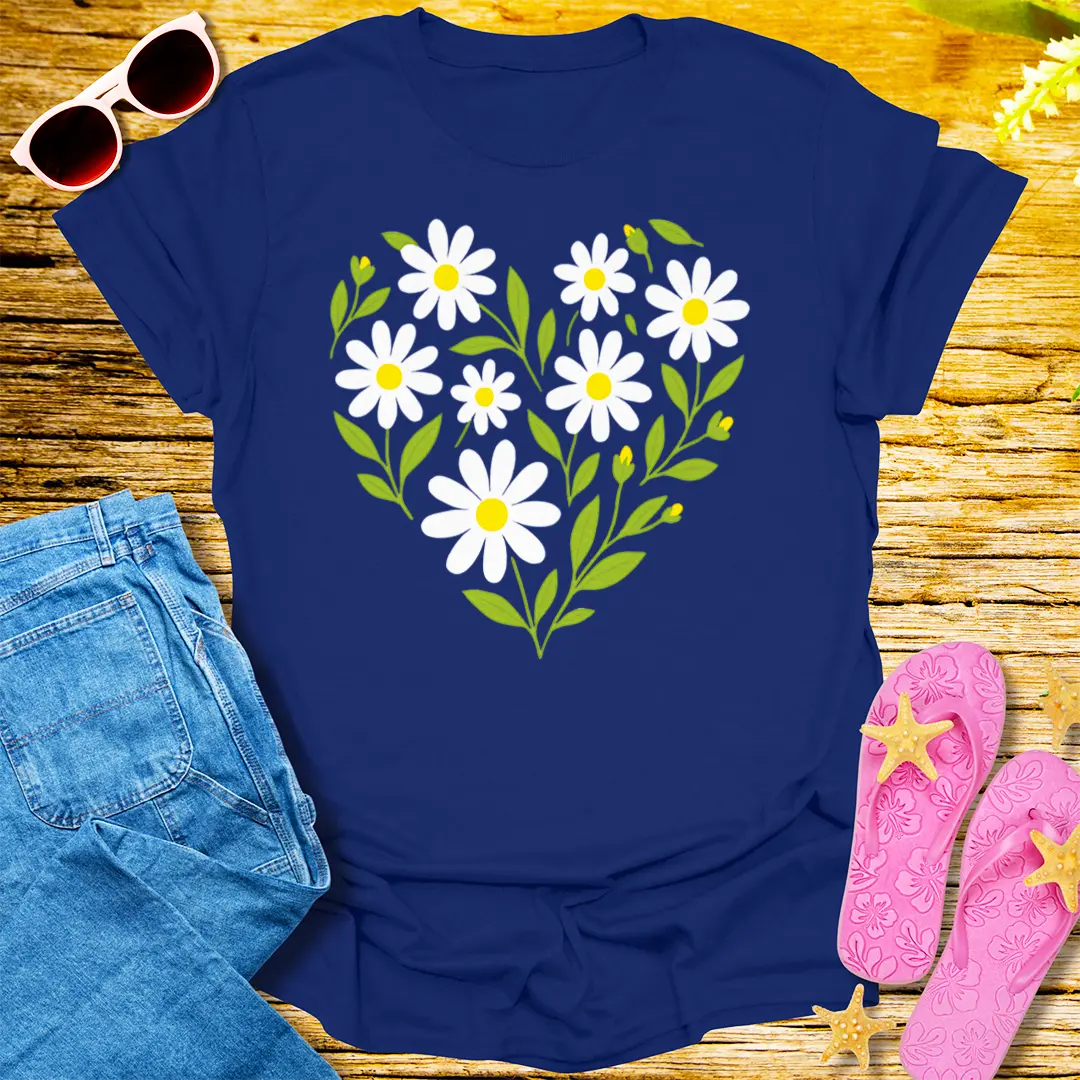 Heart of Daisies T-Shirt - Navy